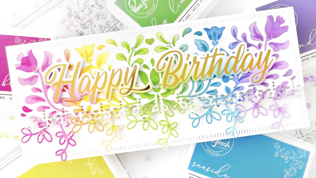 Happy Birthday Folk Art Slimline | Dilay Nacar