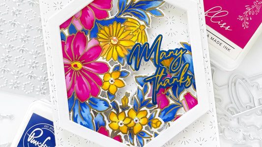 Hexagon Frame Painted Daisies | Dilay Nacar