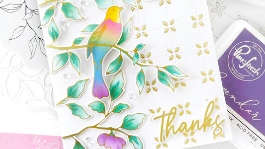 Tropical Songbird and Branches Thanks Card | Dilay Nacar