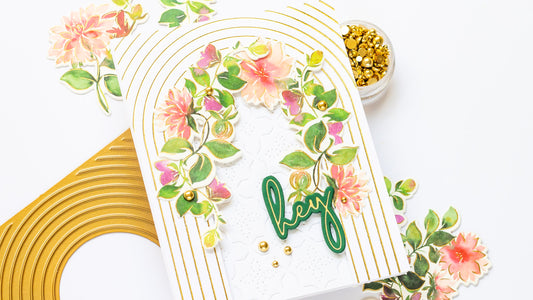 Dahlia Washi Foiled Arch Card | Angela Simpson