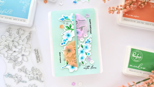 Modern Sakura Blossom Card Inspired by this Month's Challenge| Anne Fiene