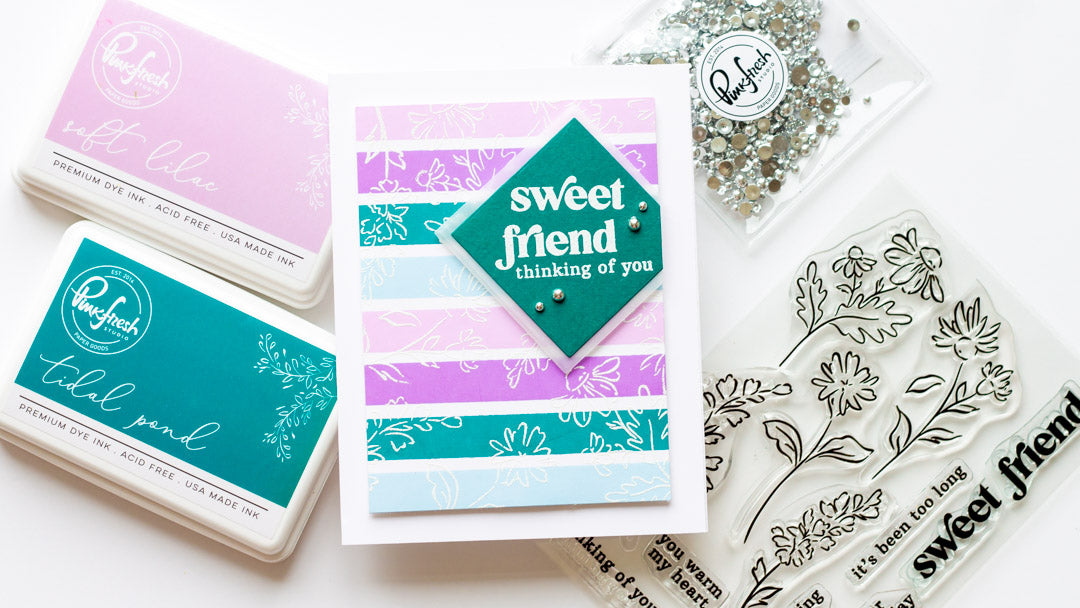 Sweet Friend Floral Striped Card