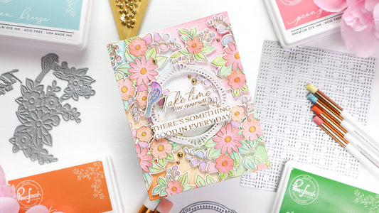 Dimensional Floral Background with Gold Foil Accents | TaeEun Yoo