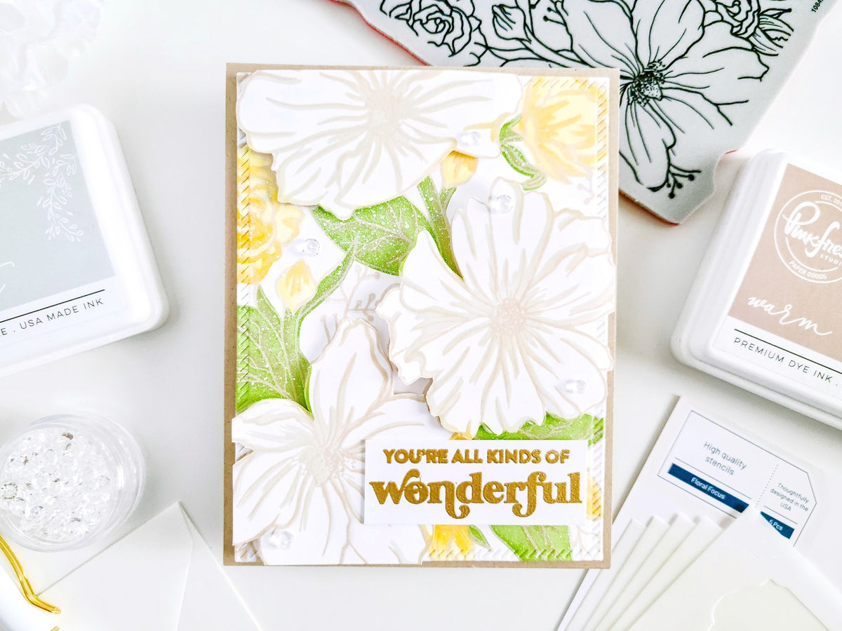 Floral Focus Cling Stamp & Stencil Set┃Yasmin Diaz