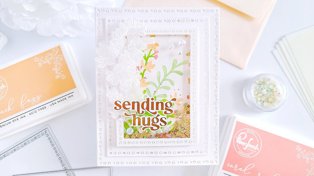 Folk Edge Rectangles Shaker Card┃Yasmin Diaz