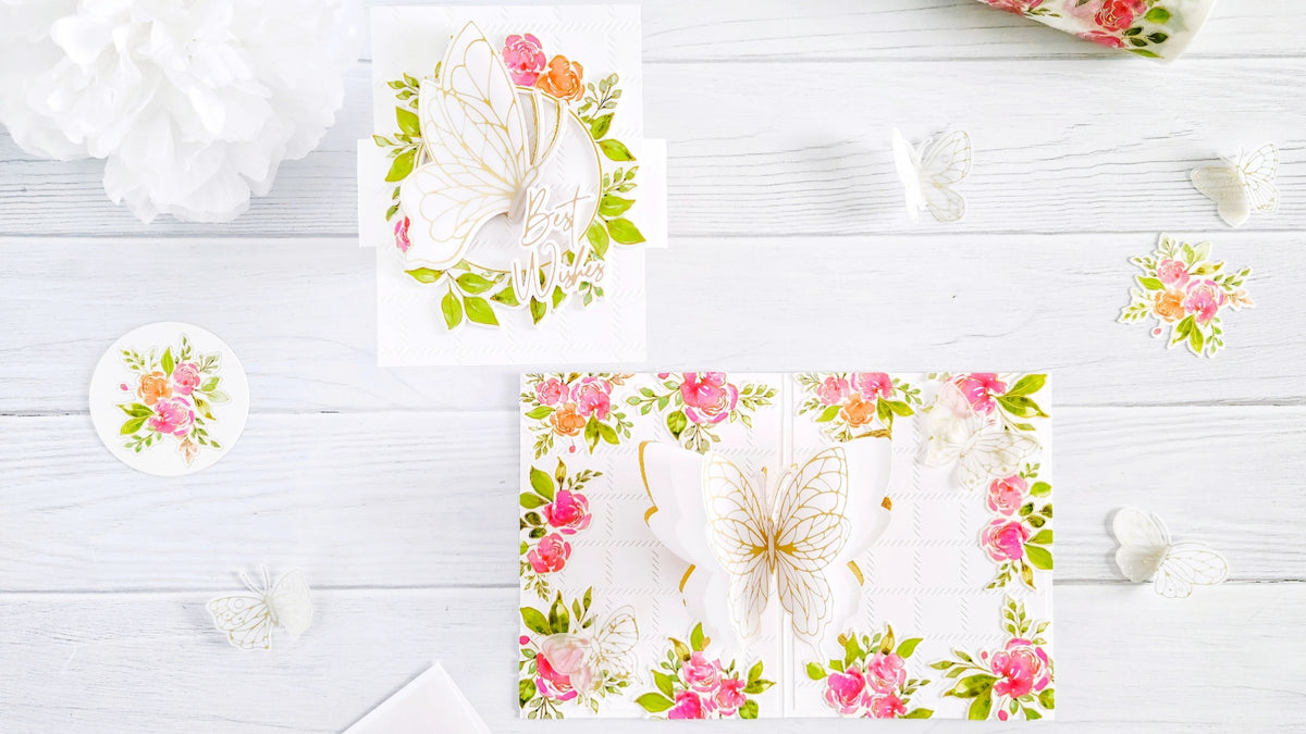 English Garden & Butterflies Pop-Up Inspiration Card┃Yasmin Diaz