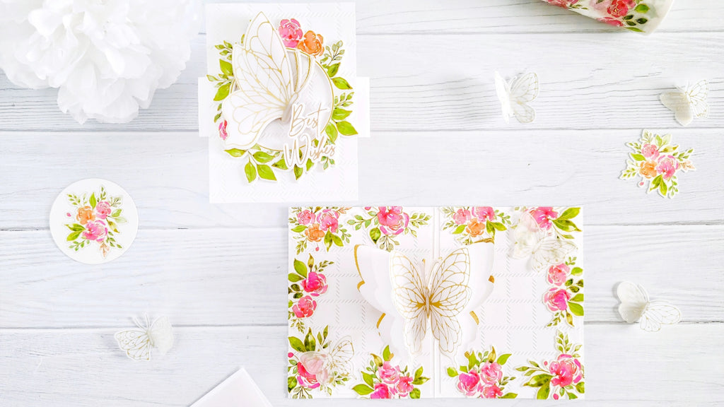 English Garden & Butterflies Pop-Up Inspiration Card┃Yasmin Diaz