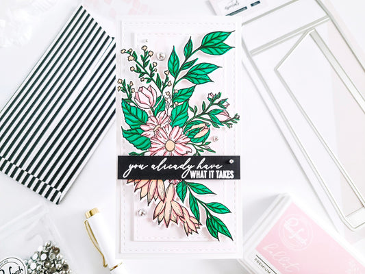 Infinitive Blooms Mini Slimline Card┃Yasmin Diaz