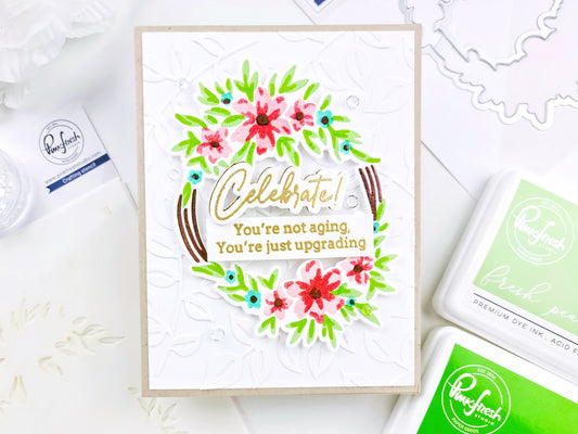 Rustic Floral Wreath - Celebrate Card┃Yasmin Diaz