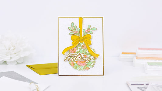Holiday Floral Bauble Card Inspiration┃Yasmin Diaz