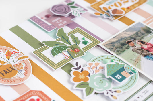 Tone-on-tone scrapbook layout I Flora Farkas