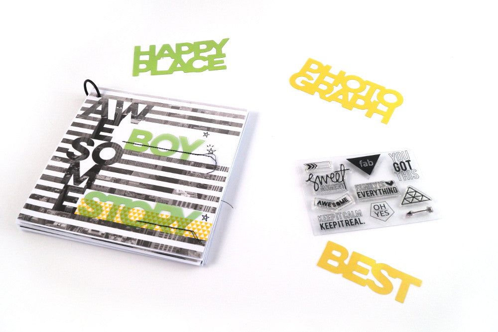 BLOG HOP: MINI ALBUM WITH JUST NICK CUT FILES - AWESOME BOY STORY