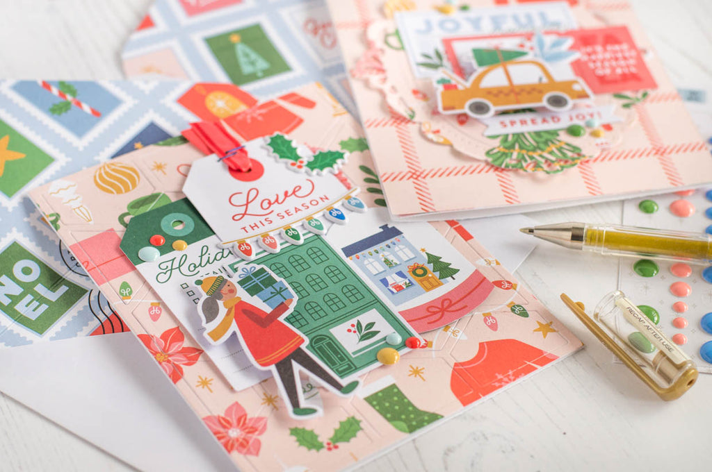 Christmas Cards with Scrapbooking Technique I Flora Farkas