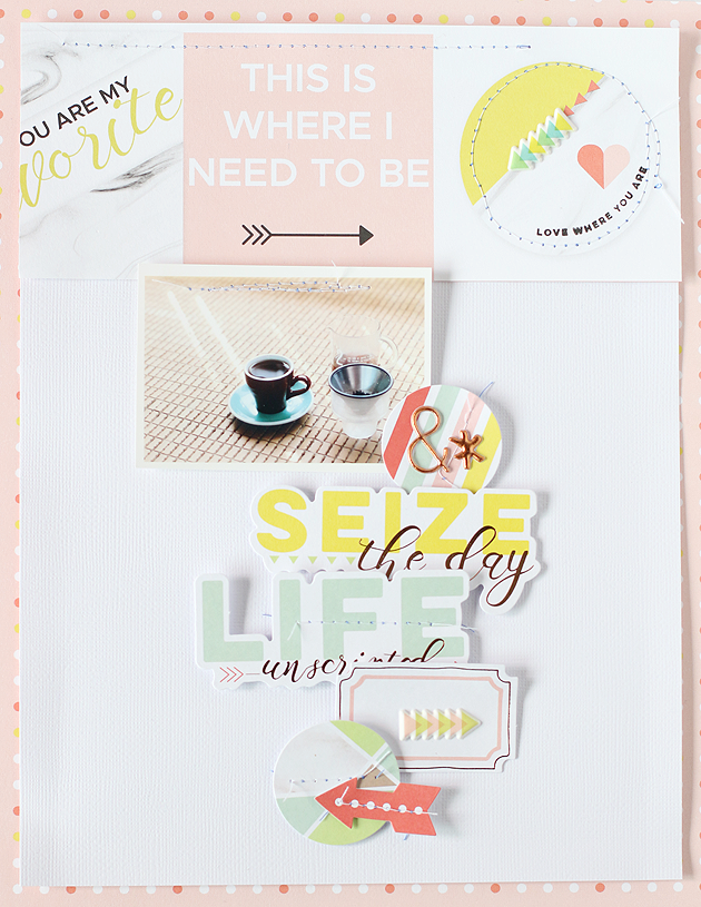 A Scrapbook Layout and A Traveler's Note Layout with Live More