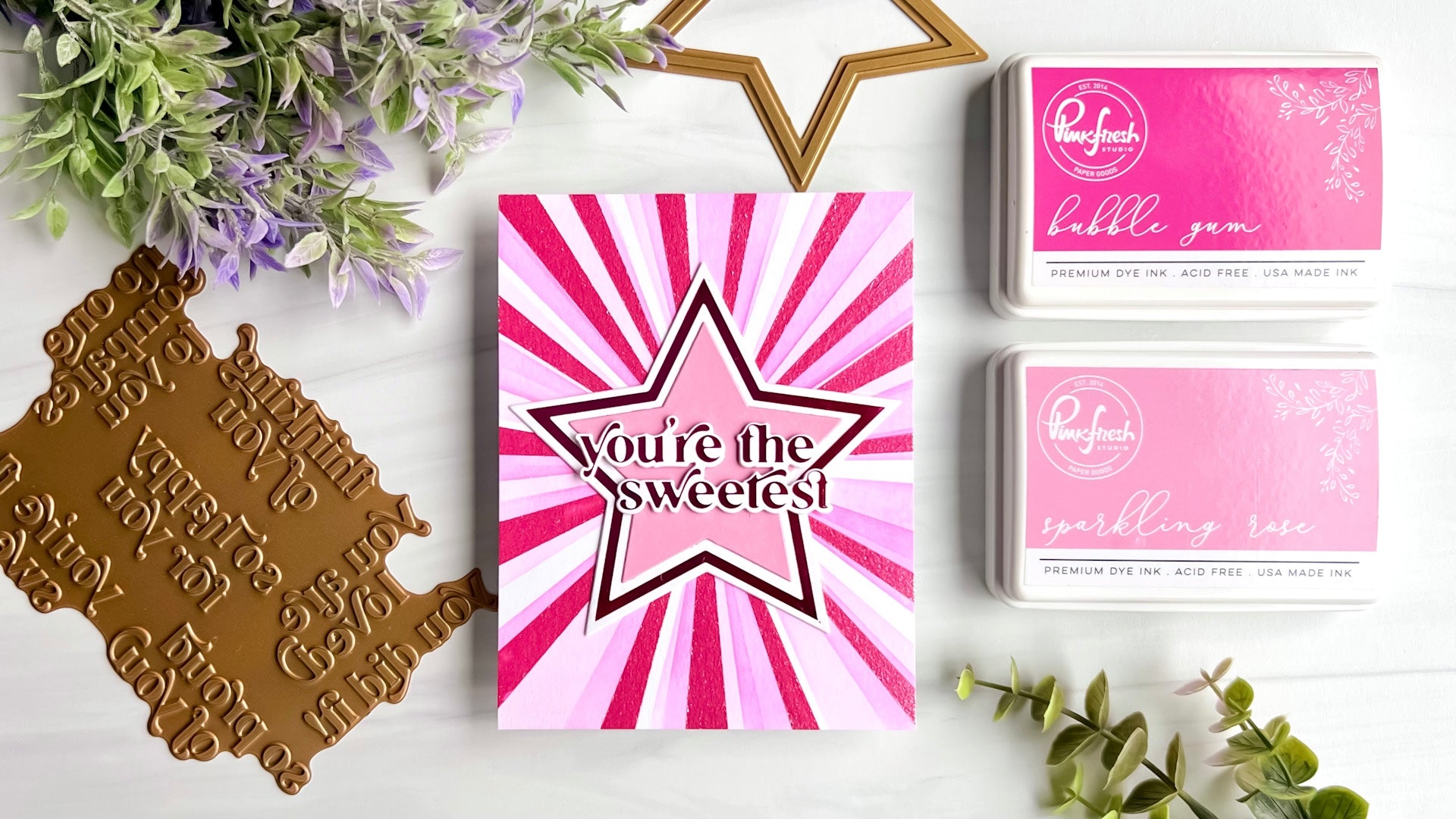 Layered Sunburst Thank You Cards