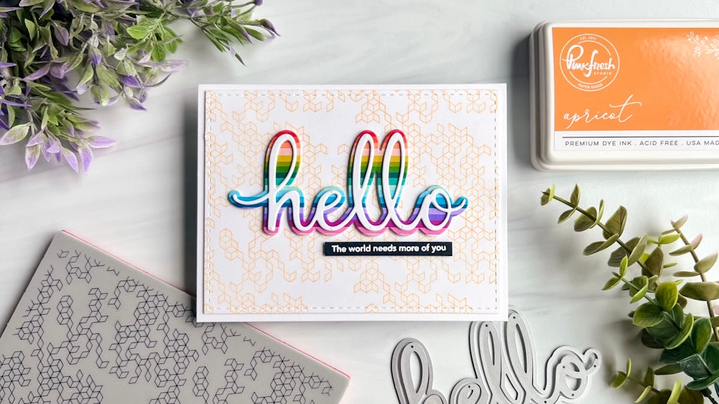 Abstract Cube Hello Card