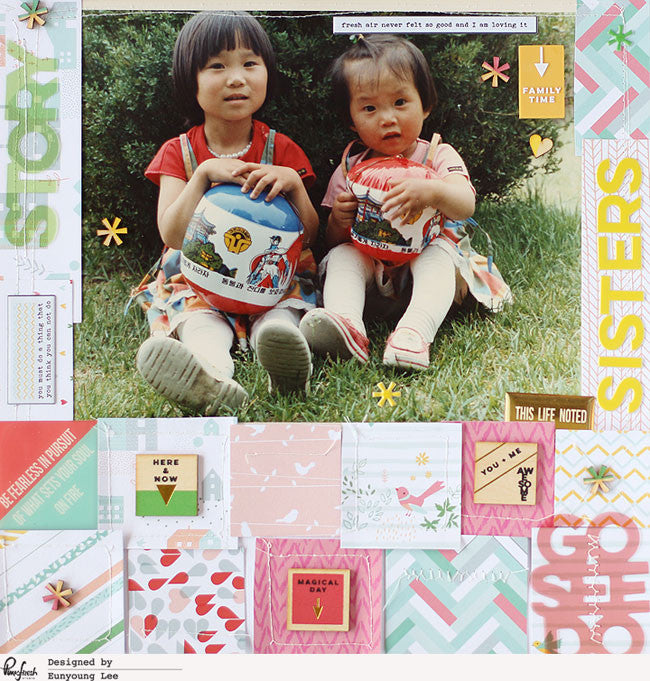 A layout with an old childhood photo – Pinkfresh Studio