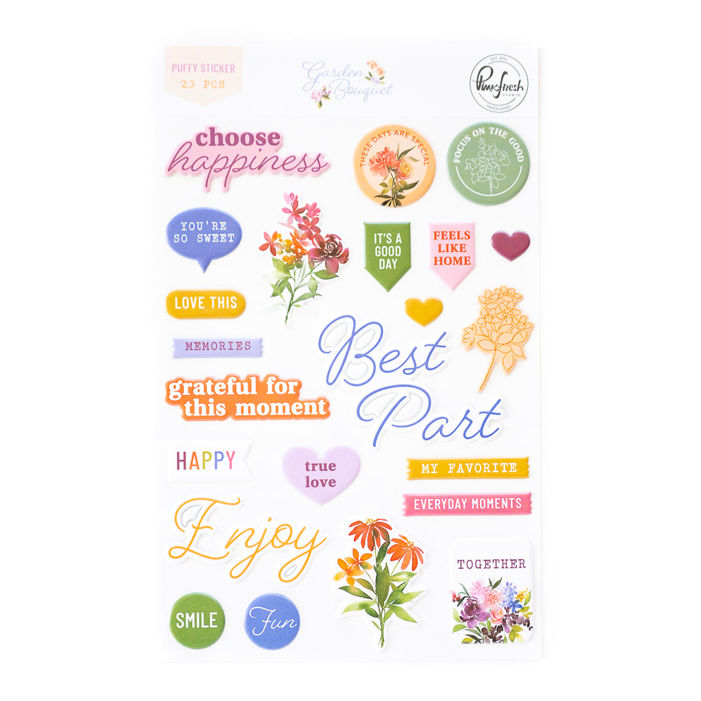Garden Bouquet: Puffy Stickers