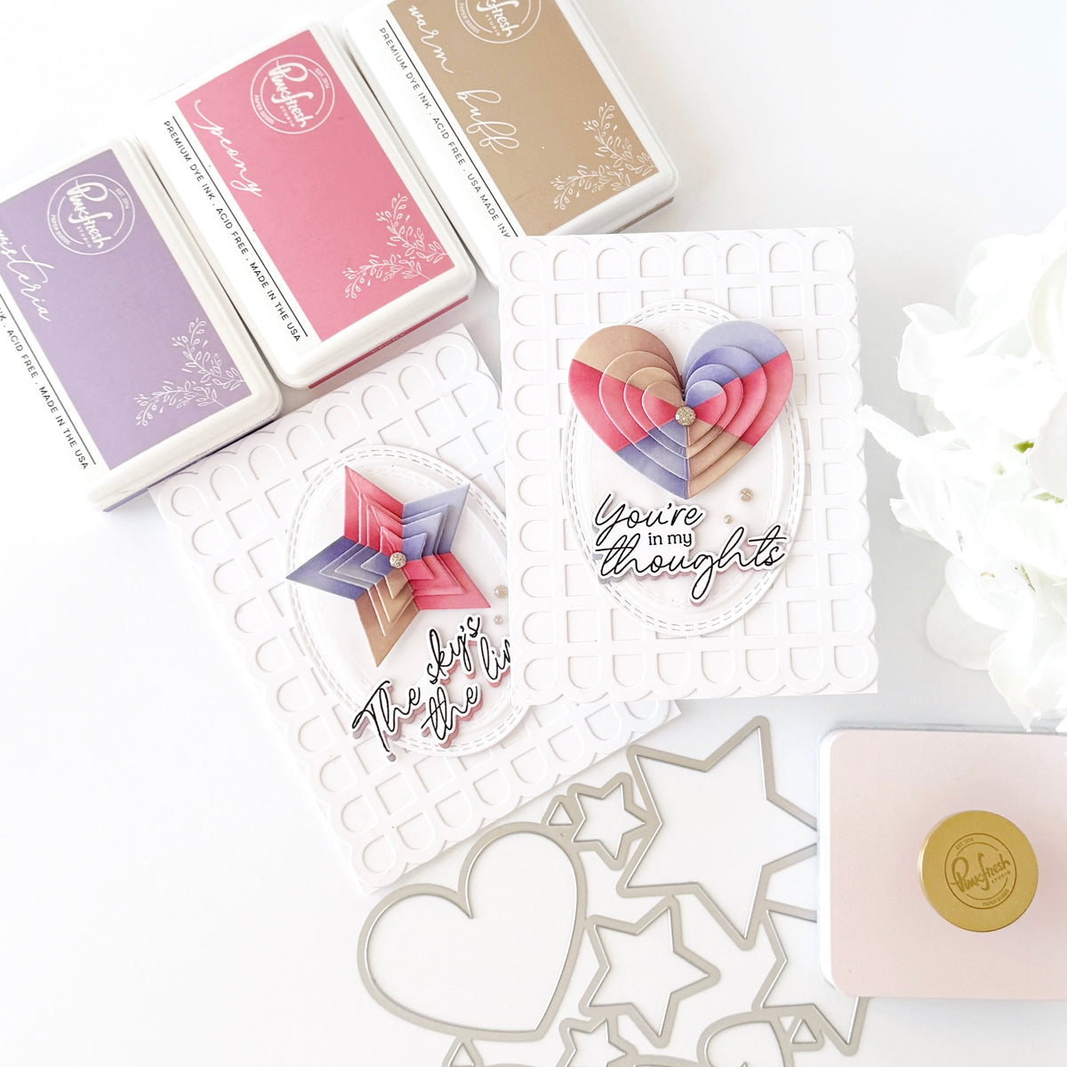 Radiating Hearts & Stars stencil
