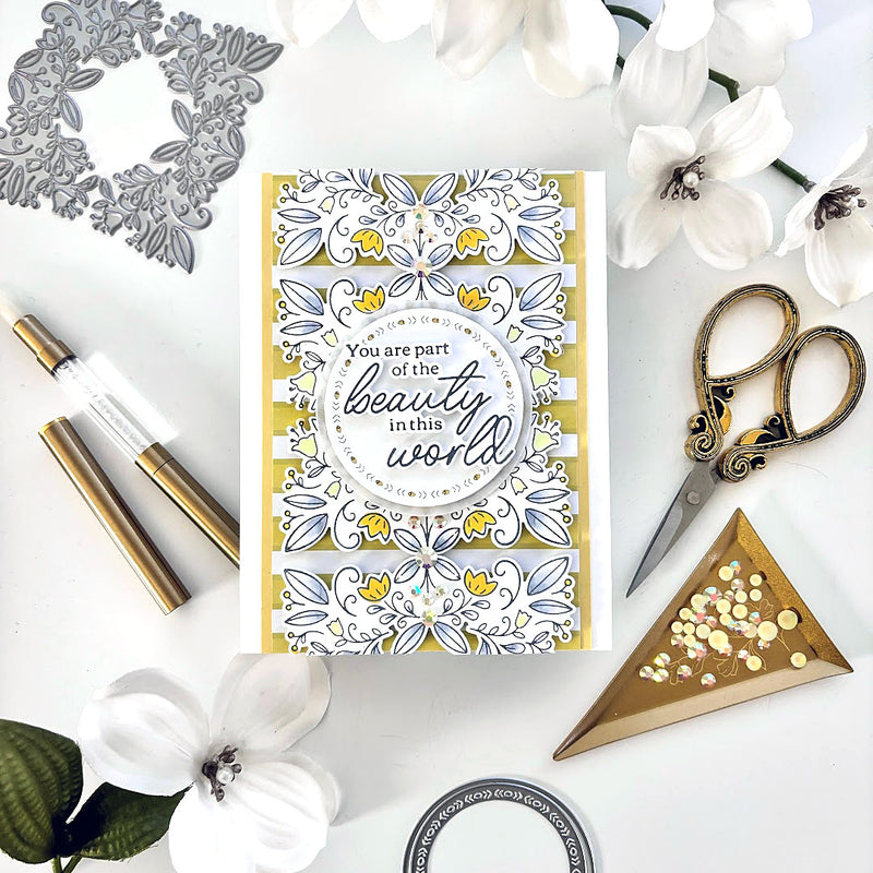Floral Square Frame press plate