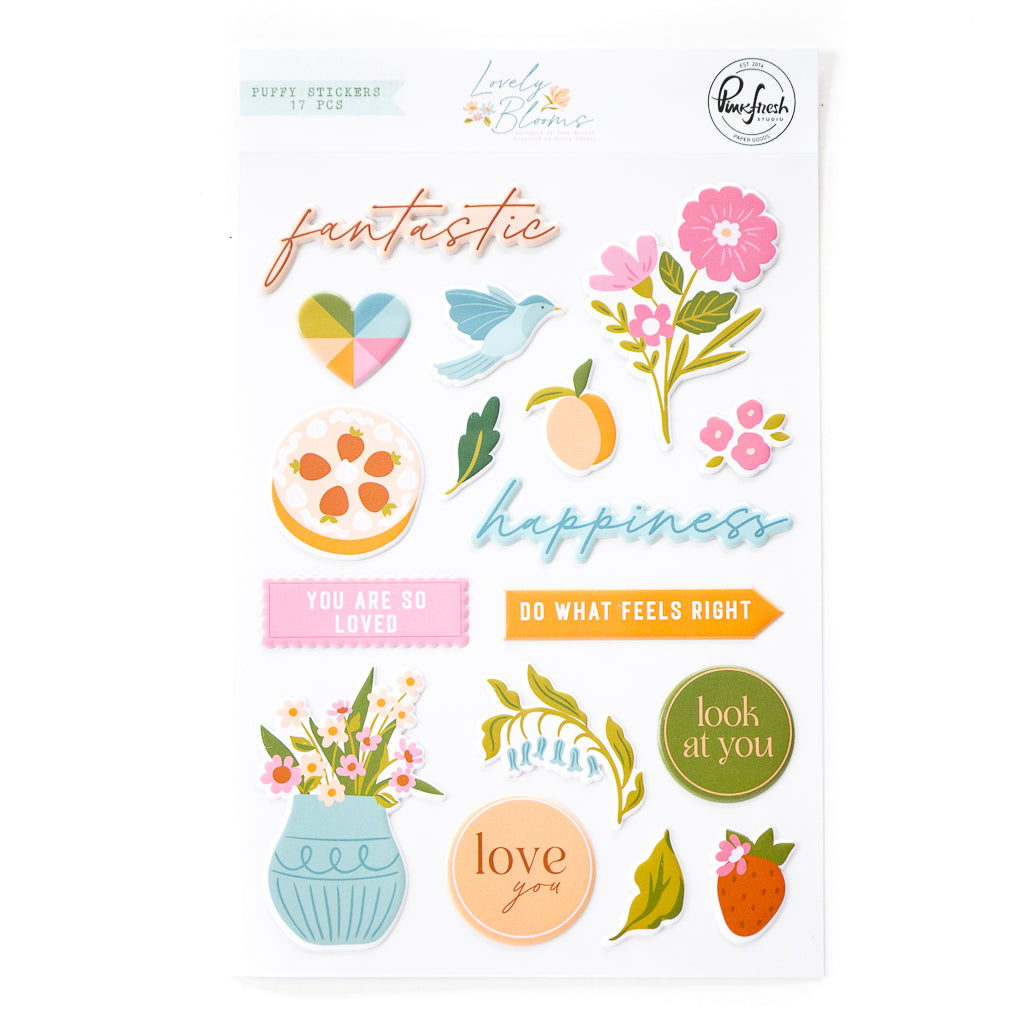 Lovely Blooms: Puffy Stickers