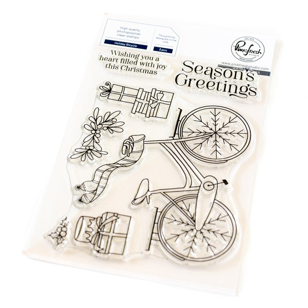 Holiday Bicycle stamp – Pinkfresh Studio