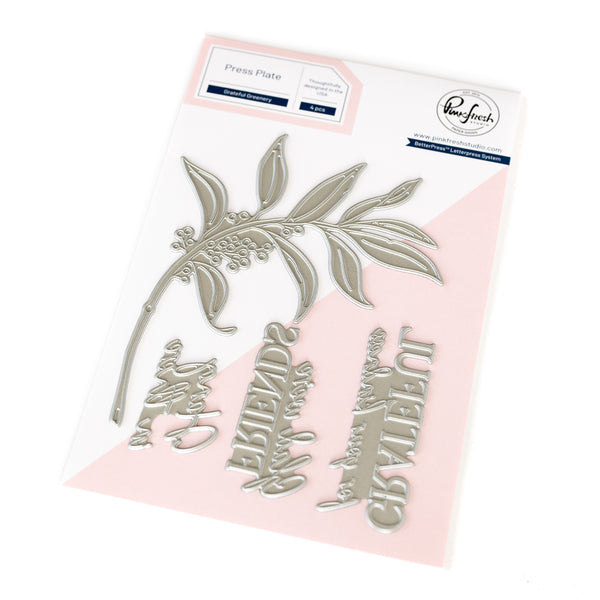 Grateful Greenery press plate – Pinkfresh Studio