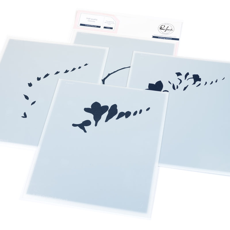 Freesia Flourish stencil