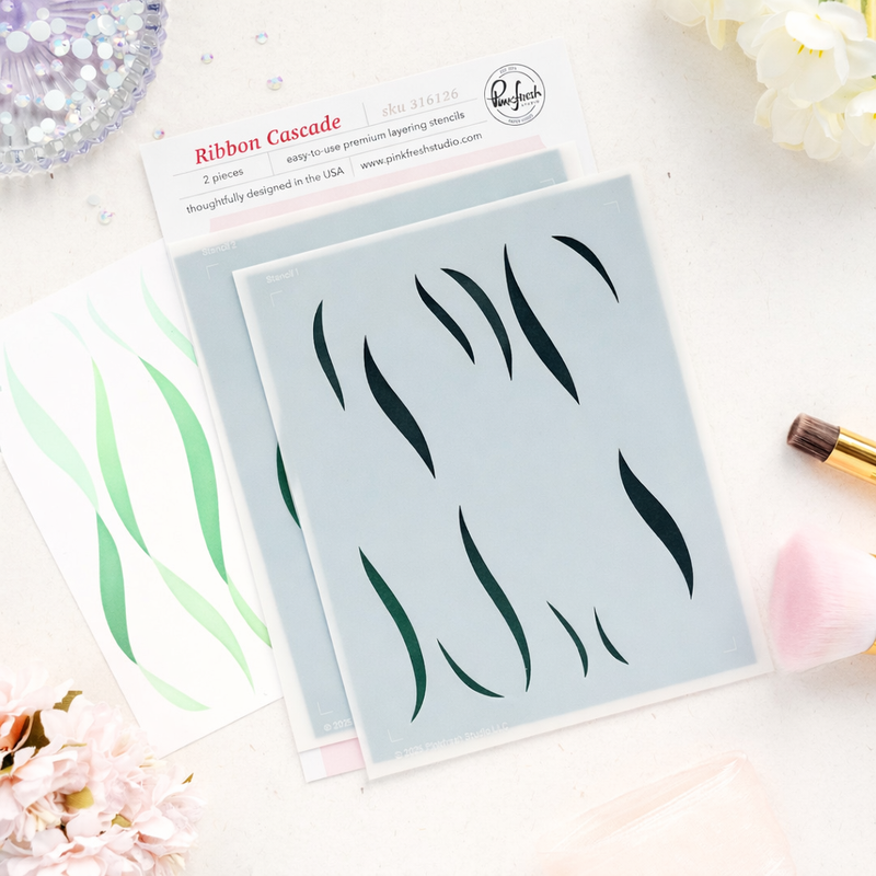 Ribbon Cascade stencil