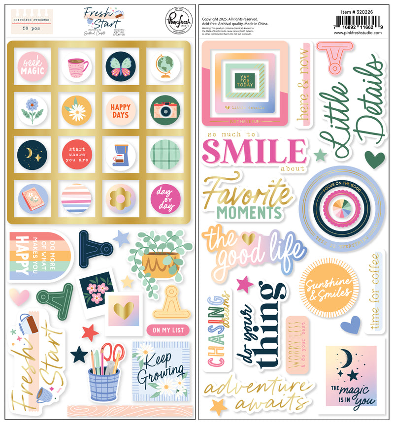 Fresh Start: Chipboard Stickers