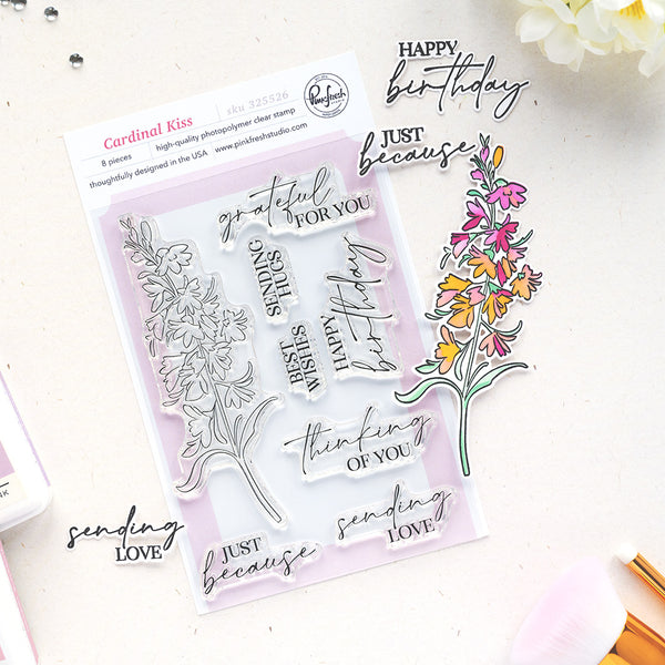 Cardinal Kiss stamp – Pinkfresh Studio