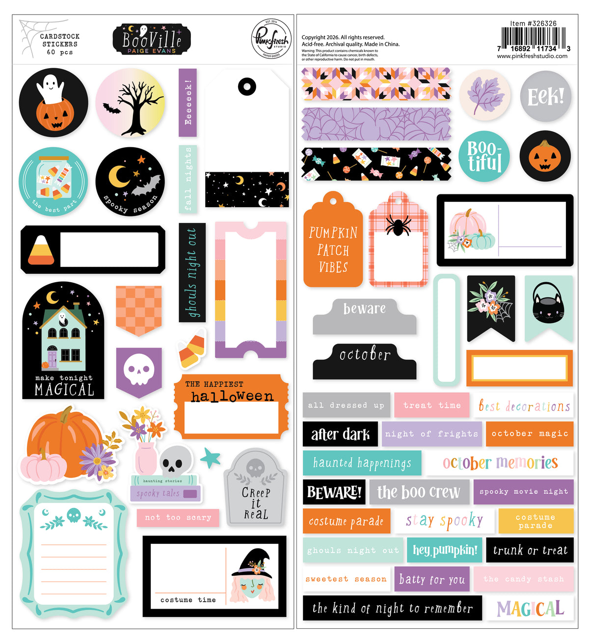 BooVille: Cardstock Stickers
