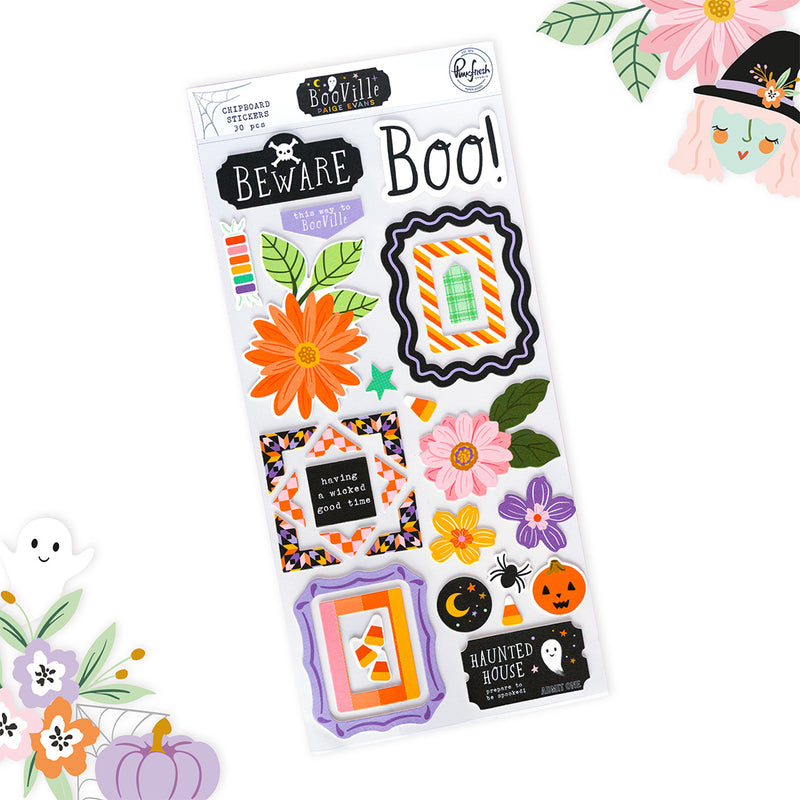 BooVille: Chipboard Stickers