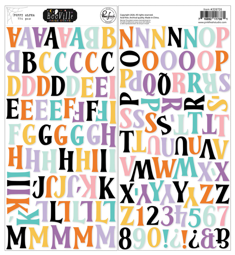 BooVille: Puffy Alpha Stickers