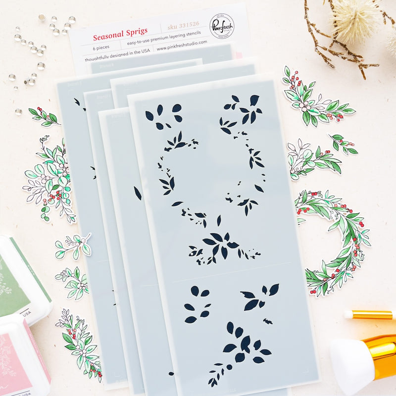 Seasonal Sprigs stencil