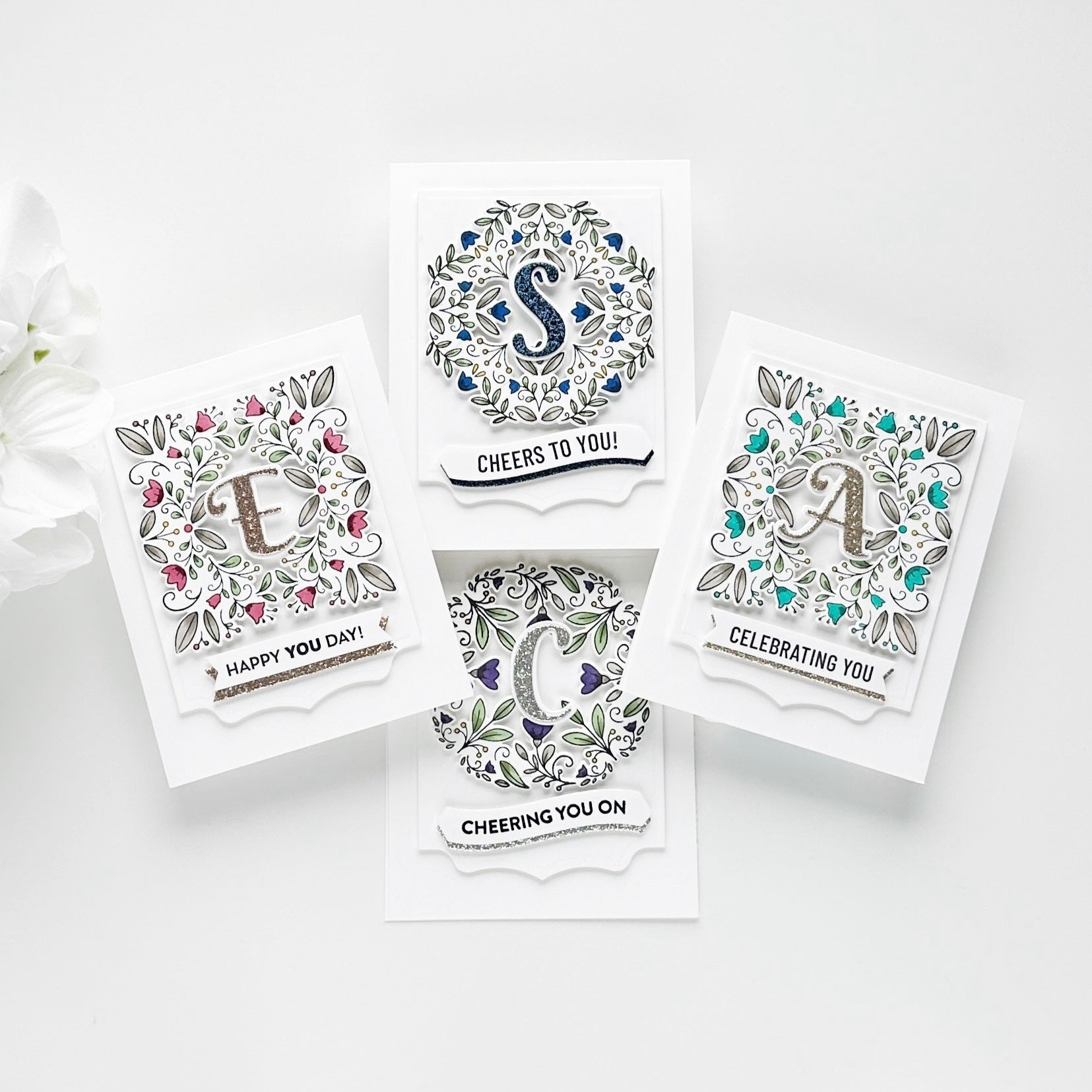 Floral Square Frame press plate