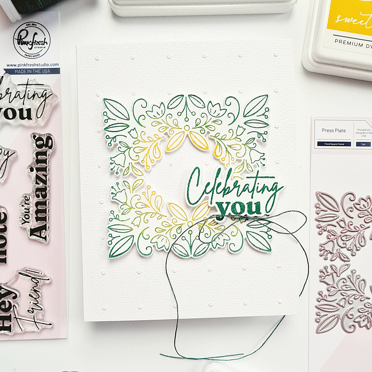Floral Square Frame die
