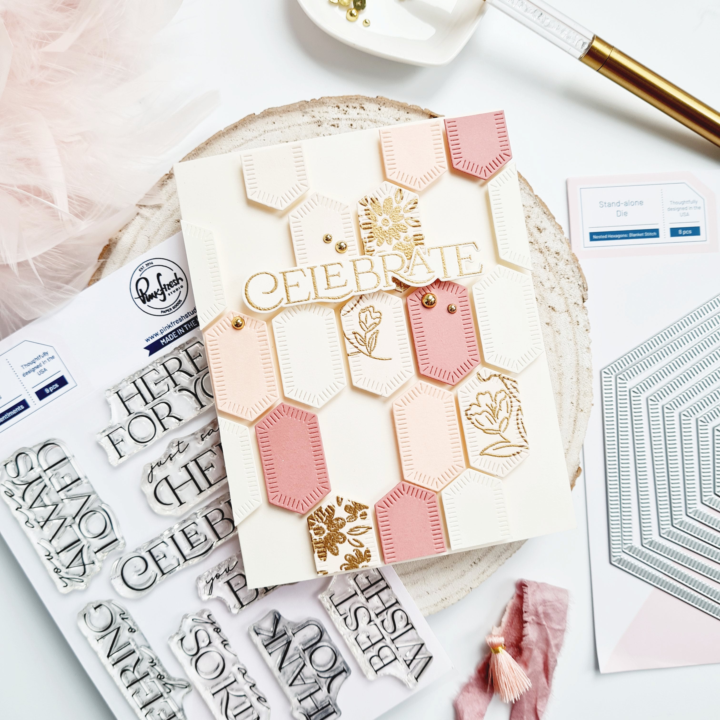 Essentials: Nested Hexagons Blanket Stitched die