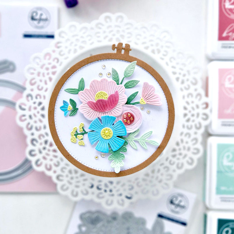 Embroidered Blooms stencil