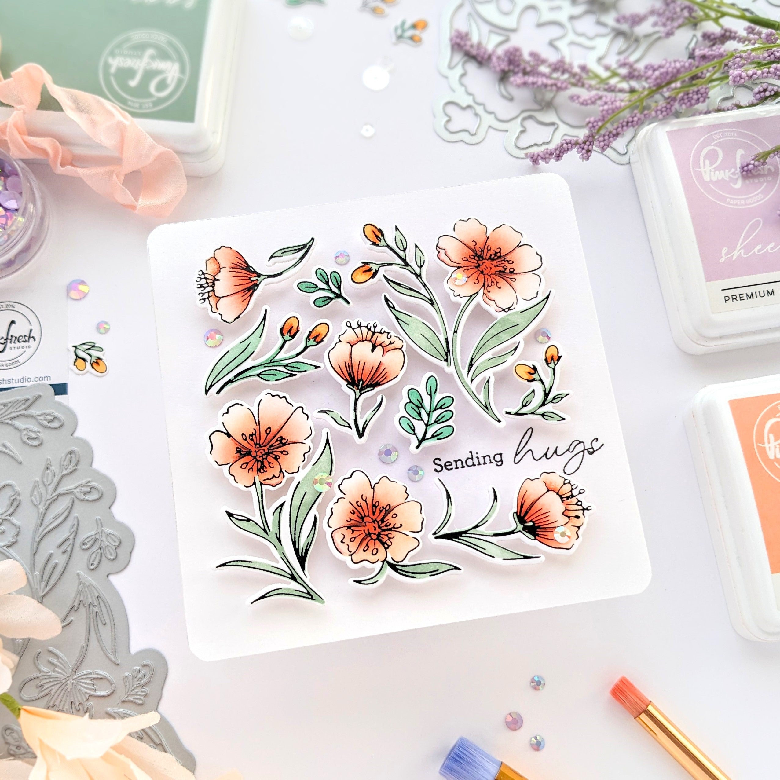 Breezy Blossoms cling stamp – Pinkfresh Studio