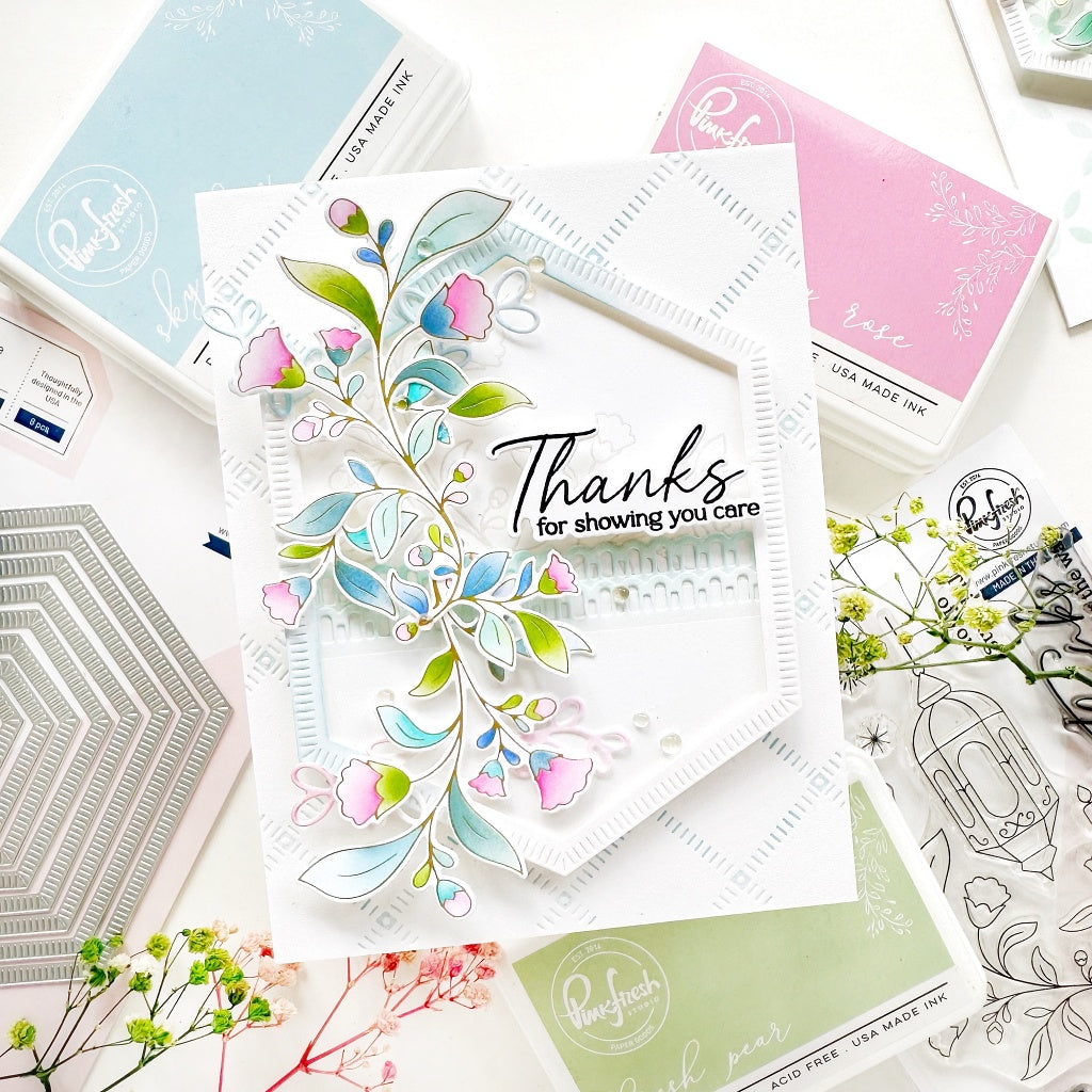 Essentials: Nested Hexagons Blanket Stitched die – Pinkfresh Studio