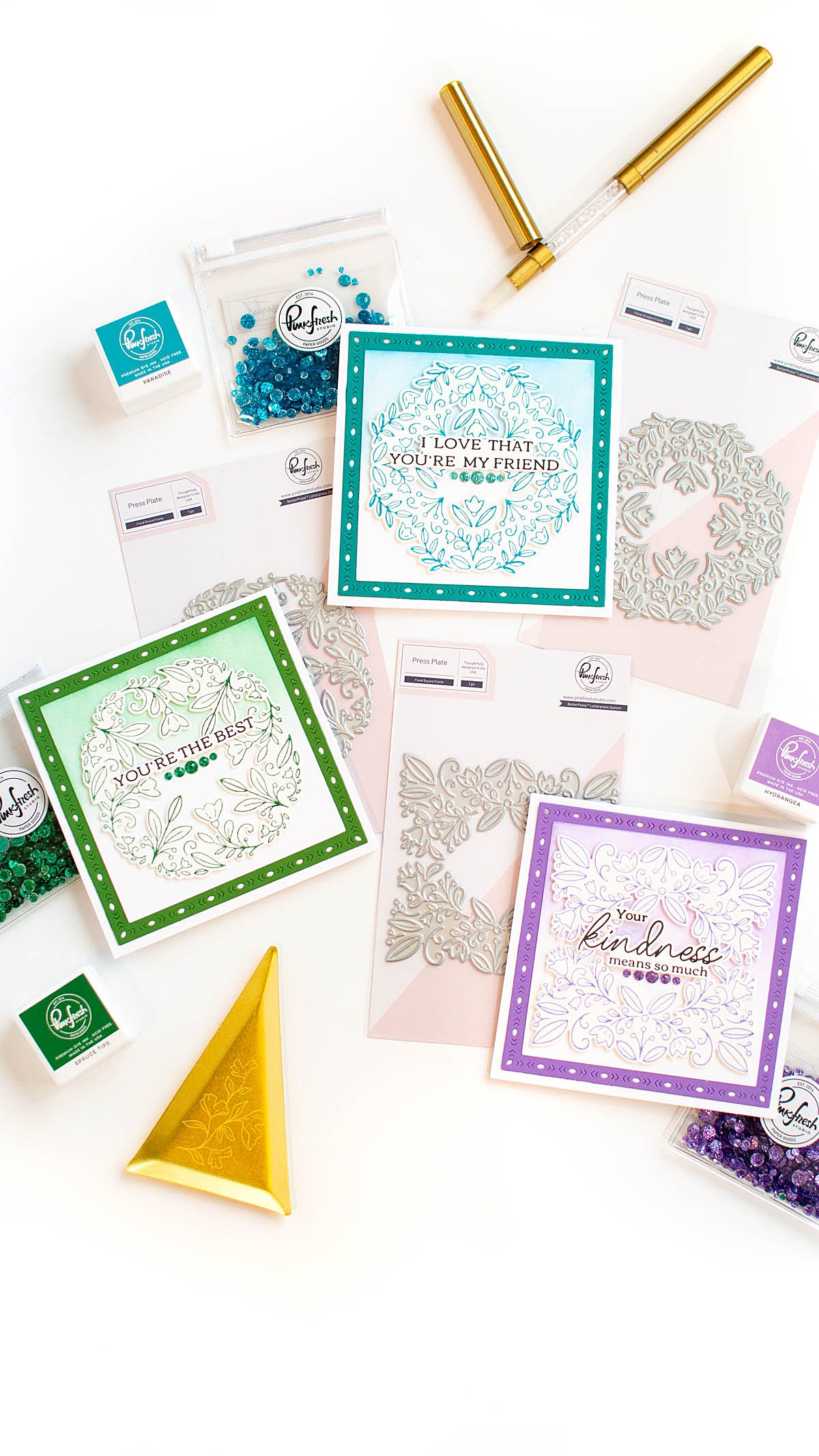 Floral Square Frame press plate