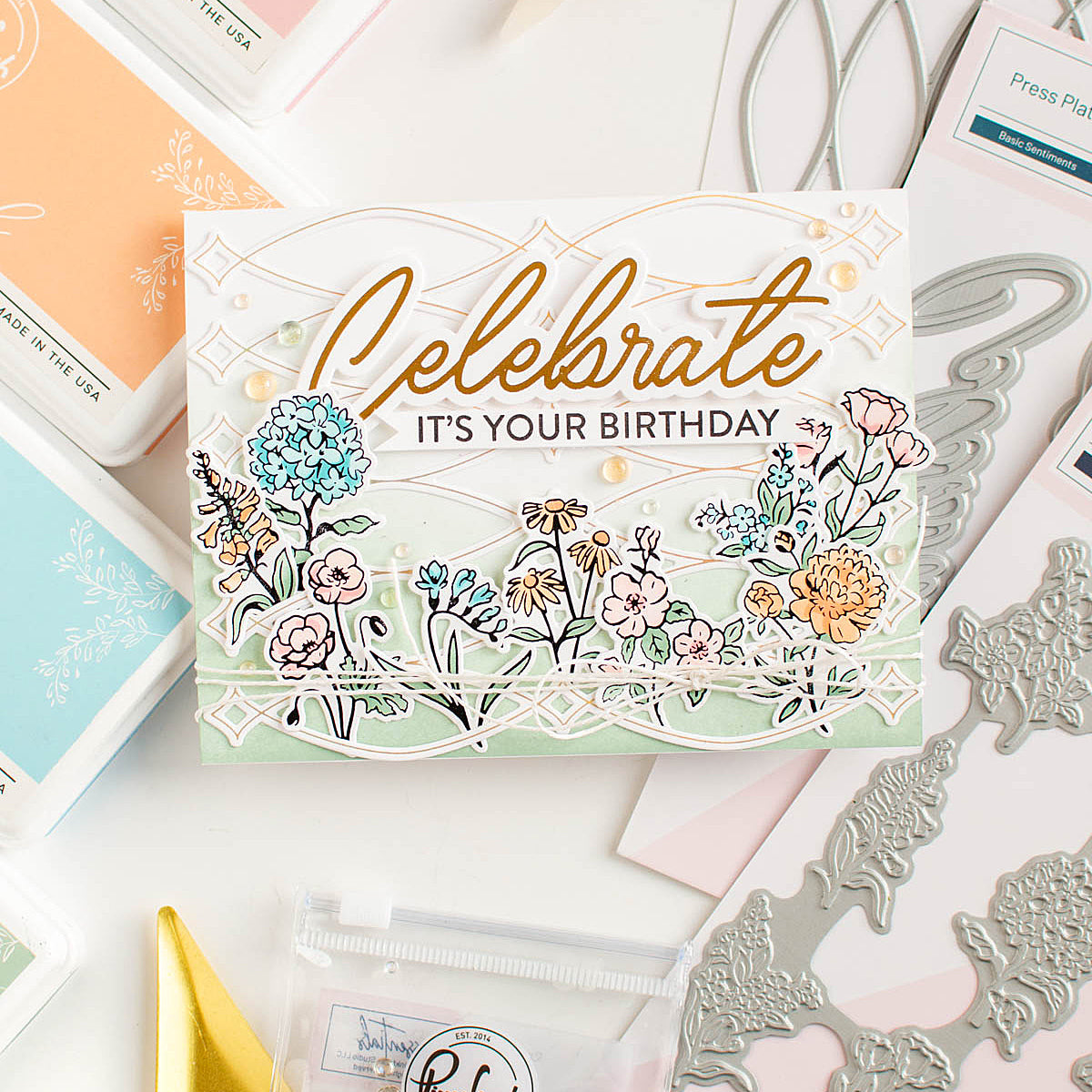 Beautiful Botanicals press plate – Pinkfresh Studio