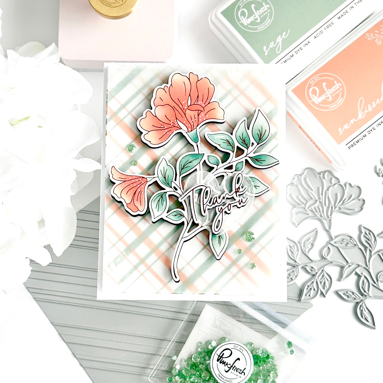 Diagonal Plaid press plate – Pinkfresh Studio