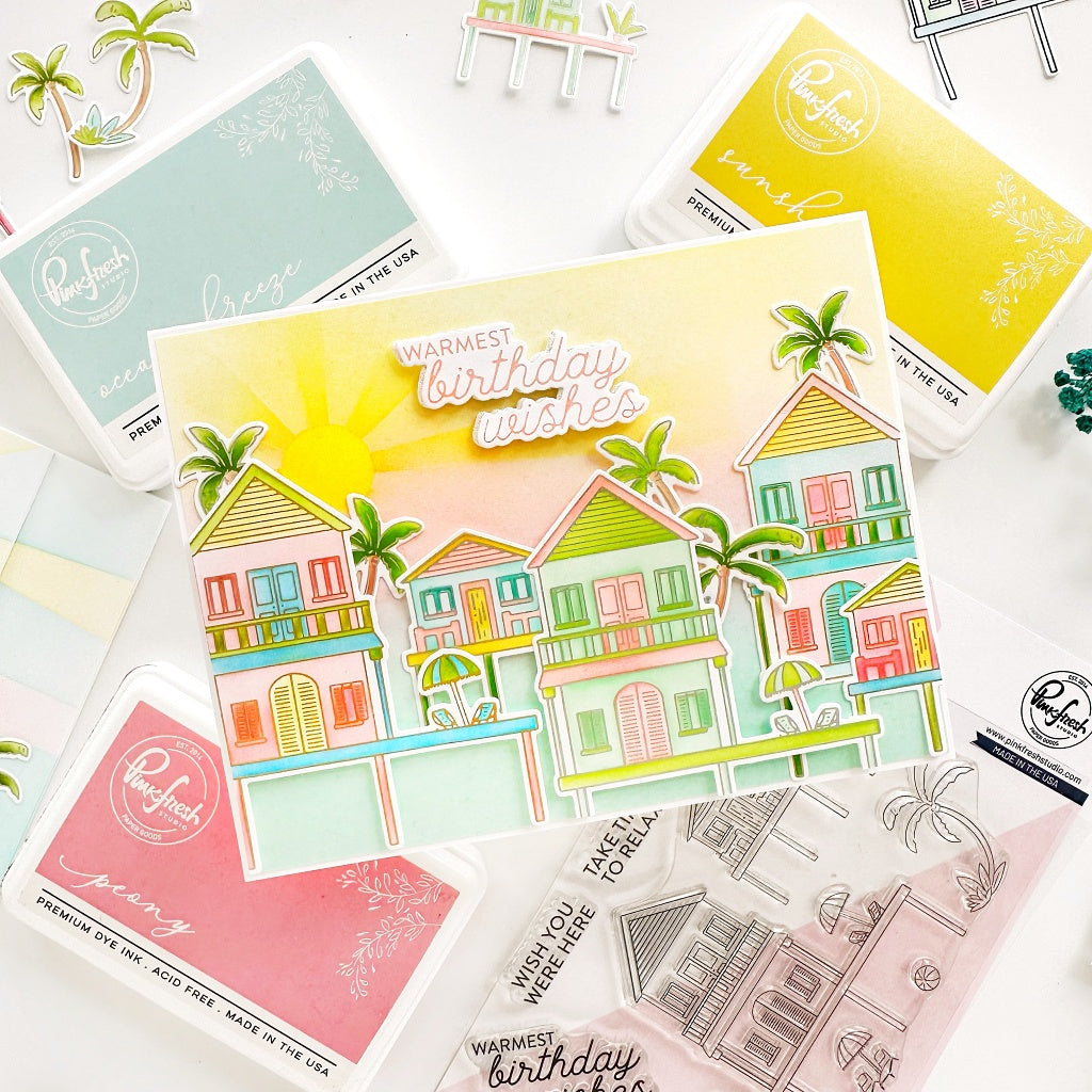 Coastal Paradise stamp – Pinkfresh Studio