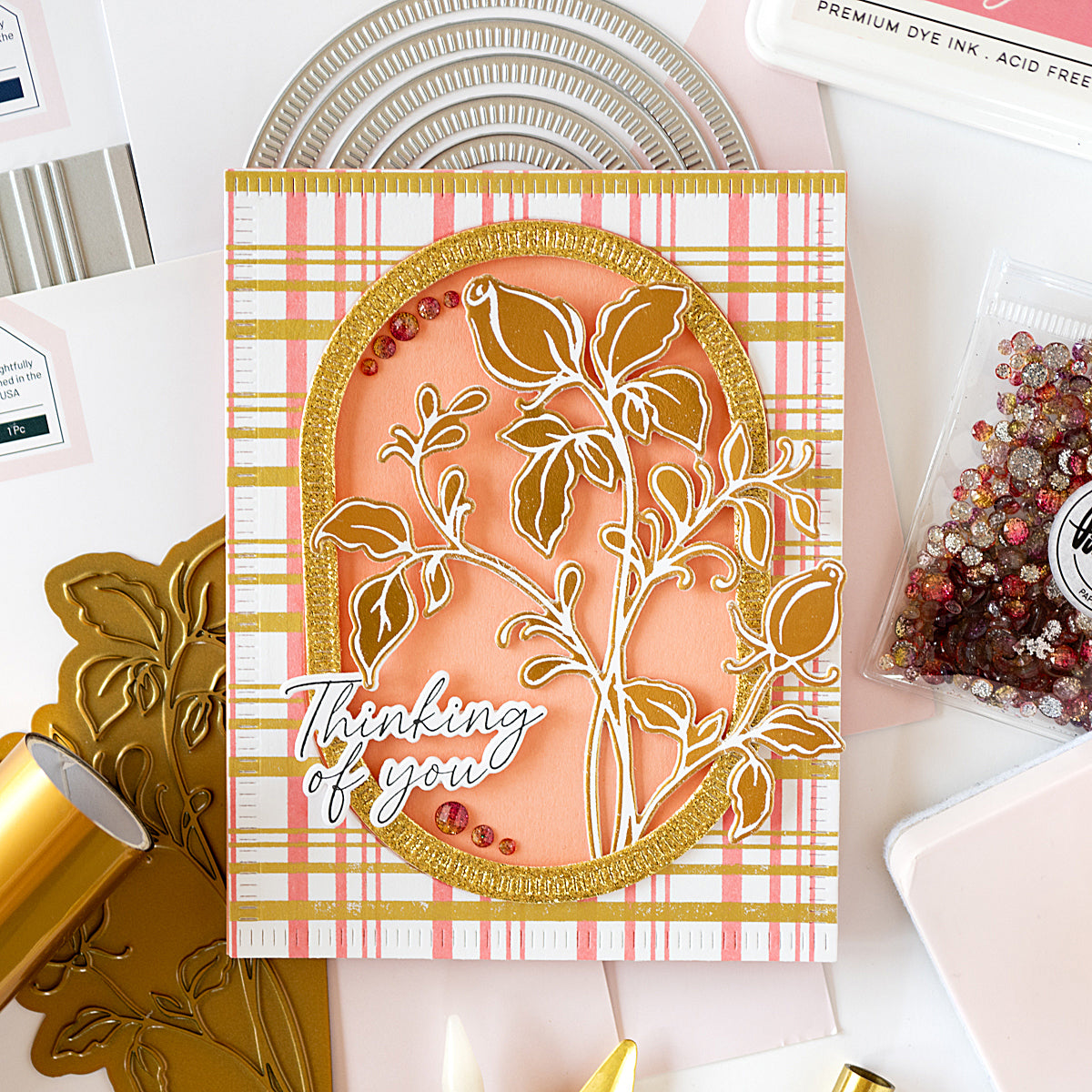 Delicate Rosebuds hot foil – Pinkfresh Studio