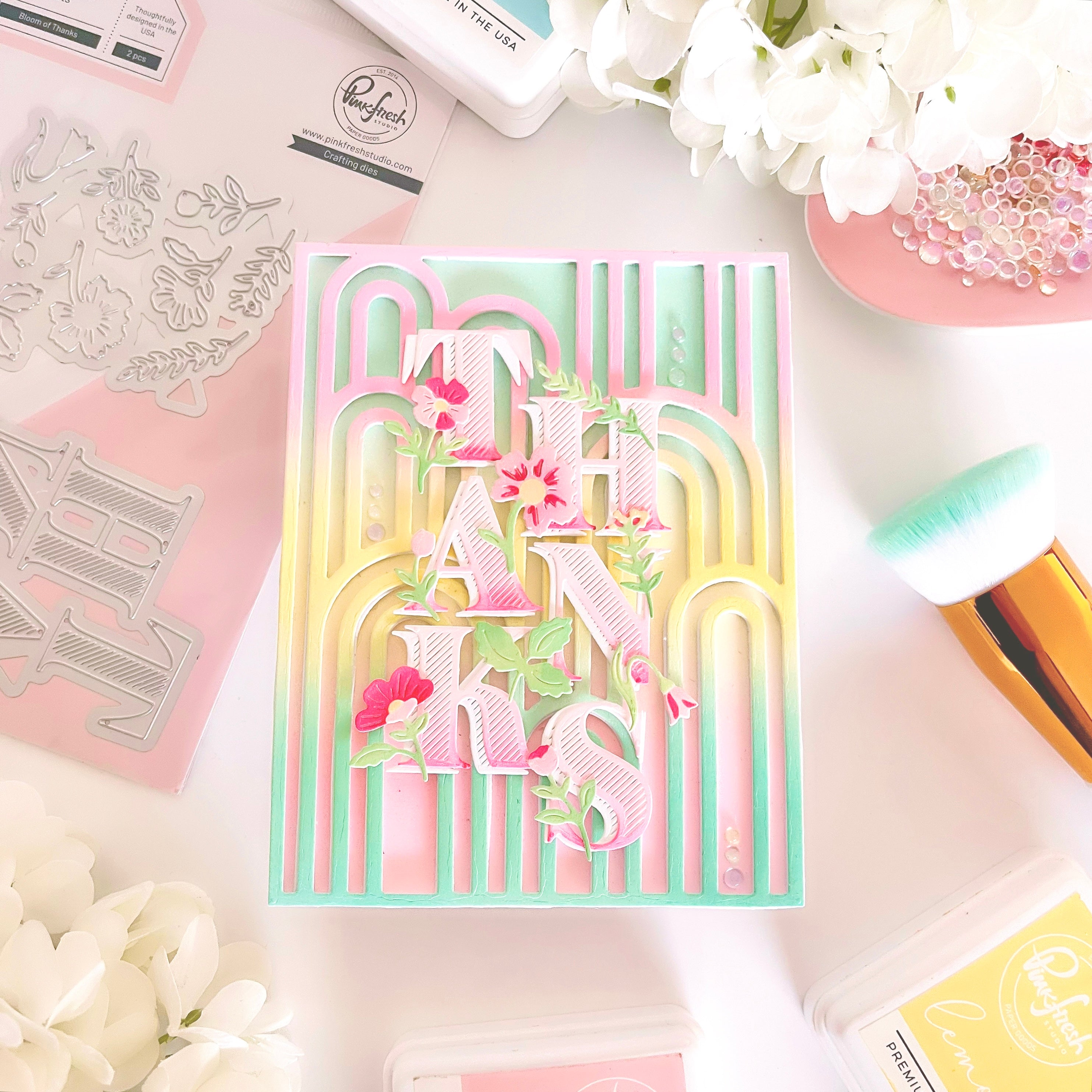 Elevated Rainbows coverplate die – Pinkfresh Studio