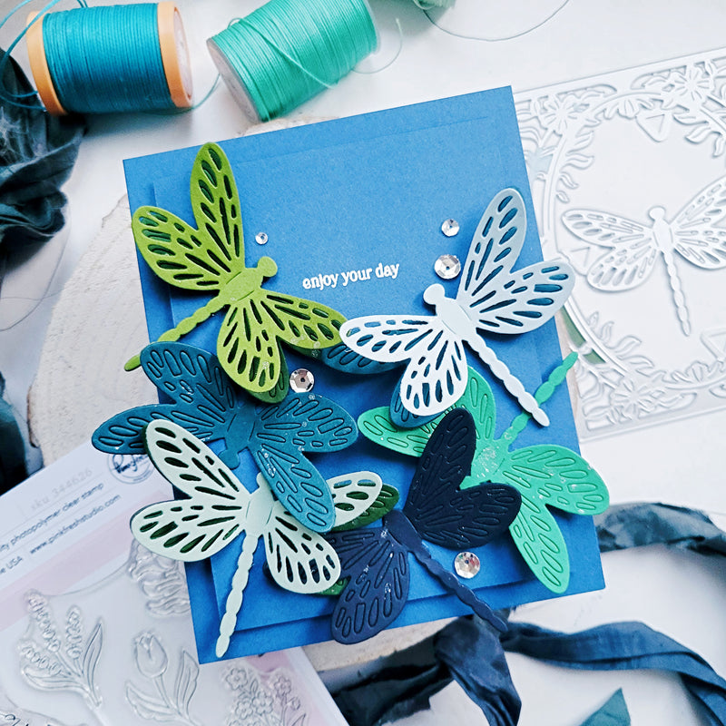 Dragonfly Floral Frame coverplate die