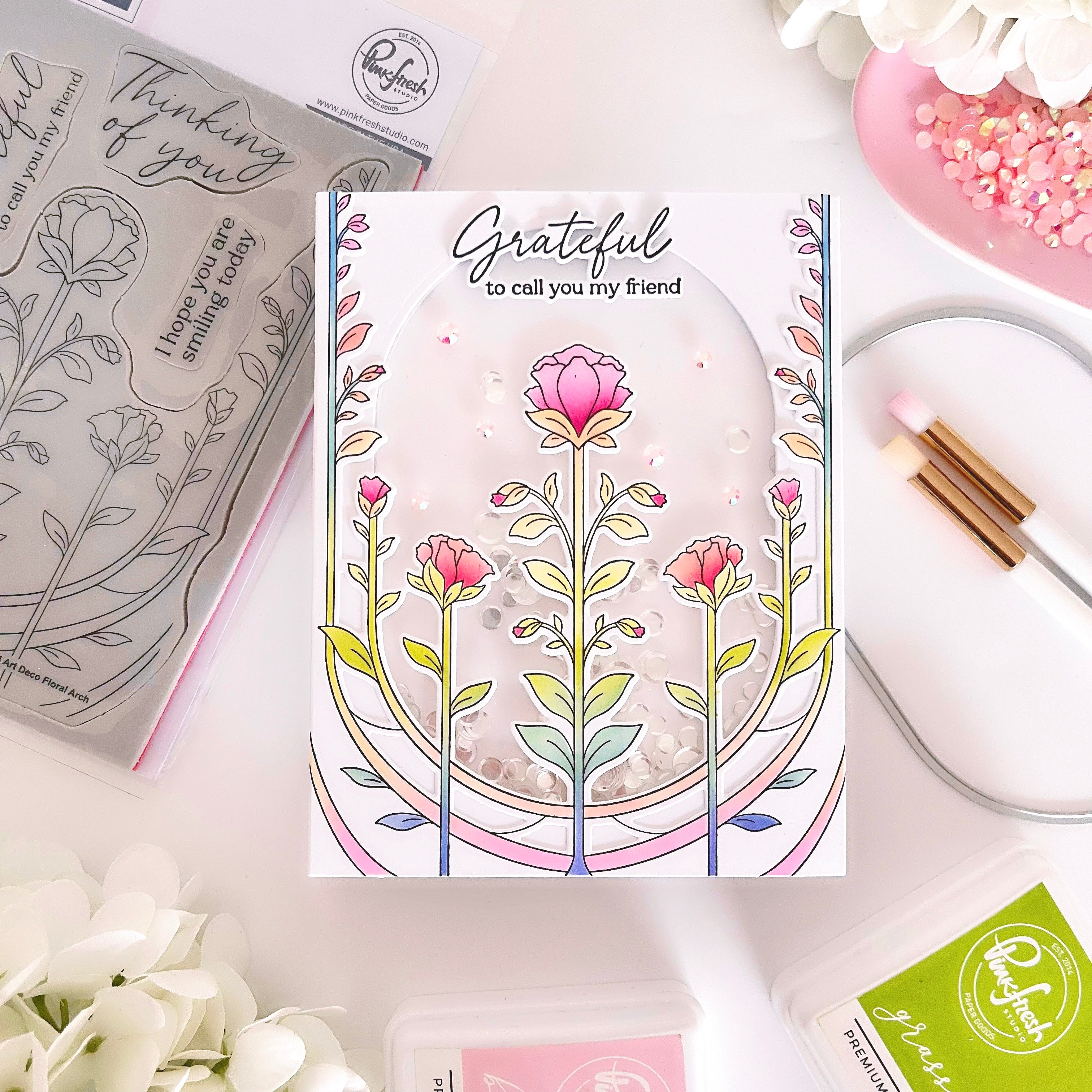 Art Deco Floral Arch stencil – Pinkfresh Studio