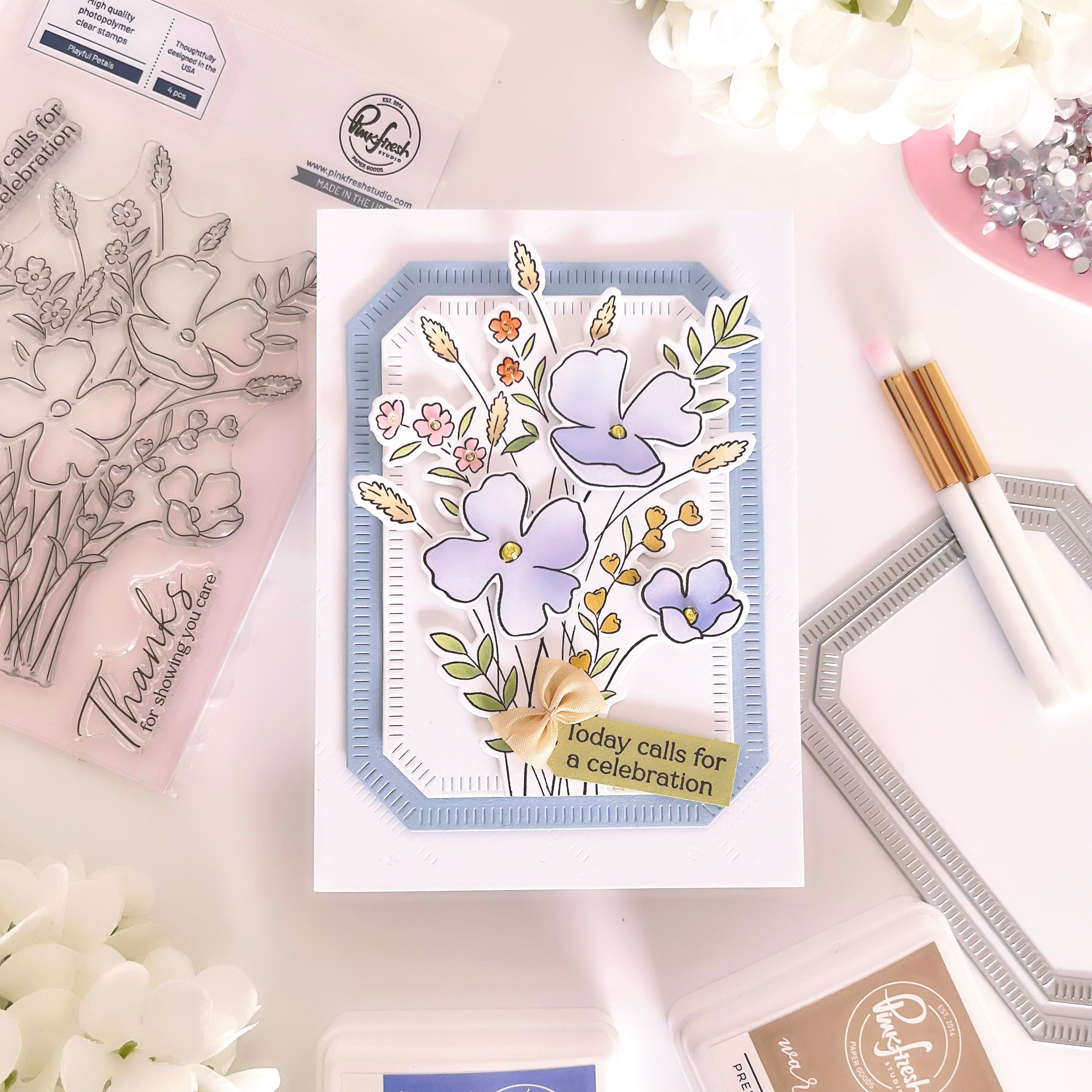 Playful Petals stencil – Pinkfresh Studio
